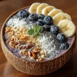 The toppings you choose for your Blueberry Bliss Smoothie Bowl can elevate your experience both in flavor and nutritional value. Here’s a rundown of some fantastic topping options: