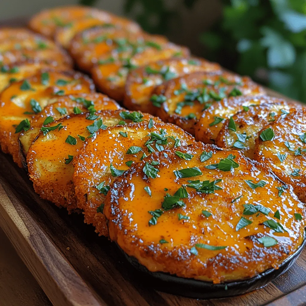 In the realm of plant-based cuisine, eggplant stands out as a versatile and beloved ingredient. This unique vegetable, with its rich flavor and meaty texture, can be transformed into a myriad of delightful dishes. One such creation that has gained popularity among both vegetarians and vegans is the Crispy Buffalo Eggplant Slices. These slices offer a perfect balance of crunch and flavor, making them an ideal appetizer or a spicy side dish that can satisfy even the most discerning palates.