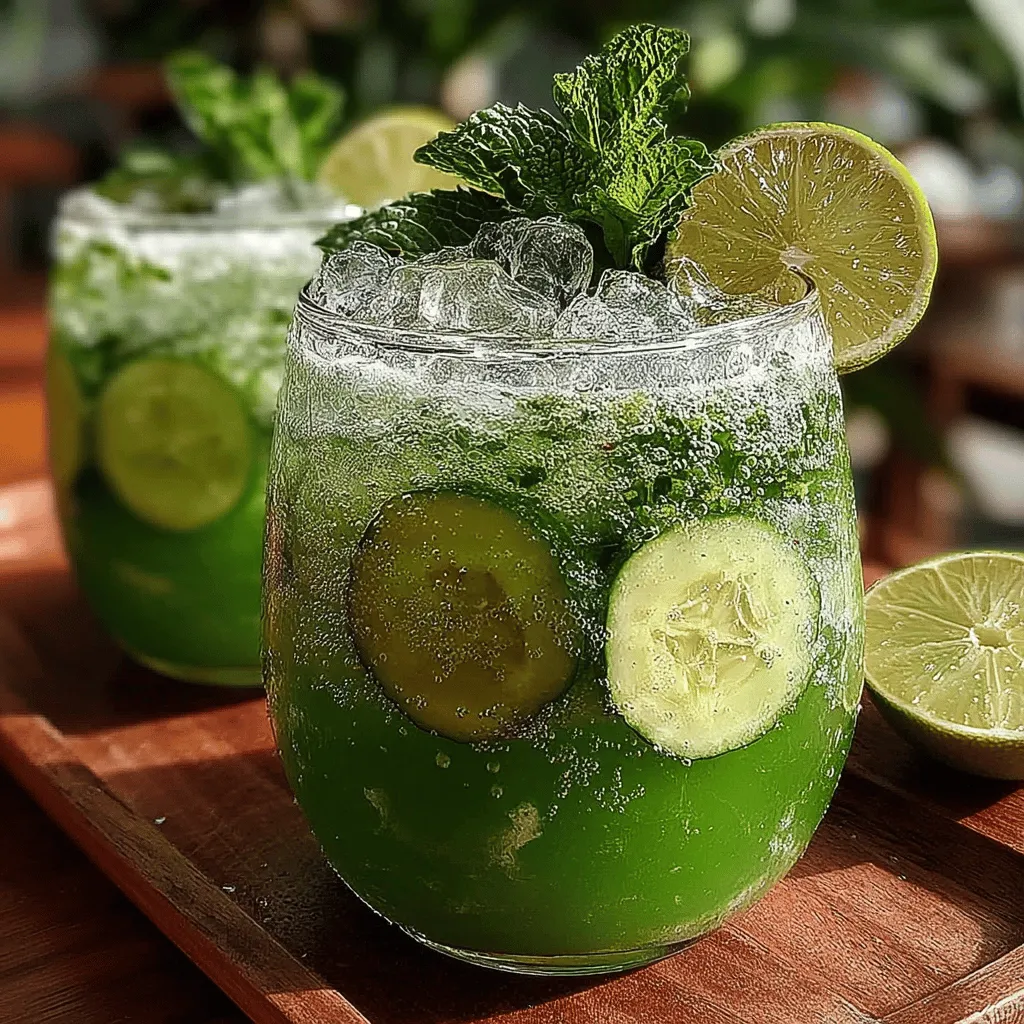 Cucumber is often celebrated for its impressive water content, which can account for up to 95% of its weight. This makes it an excellent ingredient for any refreshing drink, particularly during the sweltering summer months. Beyond hydration, cucumbers are a low-calorie food rich in essential vitamins and minerals such as vitamin K, vitamin C, and potassium. They also contain antioxidants that contribute to overall health, making them a nutritious choice for a base in any beverage. The mild, crisp flavor of cucumber provides a refreshing element that balances beautifully with more acidic ingredients, making it a favorite in beverages like the Cucumber Lime Sparkling Cooler.