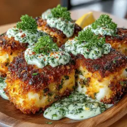 Crispy Panko Baked Cod with Herb Sauce is a culinary delight that combines the flaky tenderness of cod with the satisfying crunch of panko breadcrumbs. This dish has gained remarkable popularity in contemporary home cooking, not only due to its incredible flavor but also because it embodies a healthy dining option that doesn't compromise on taste. As more individuals and families seek to incorporate nutritious meals into their weekly menus, baked fish recipes have emerged as a staple, offering a delicious way to enjoy seafood without the guilt that often comes with fried alternatives.
