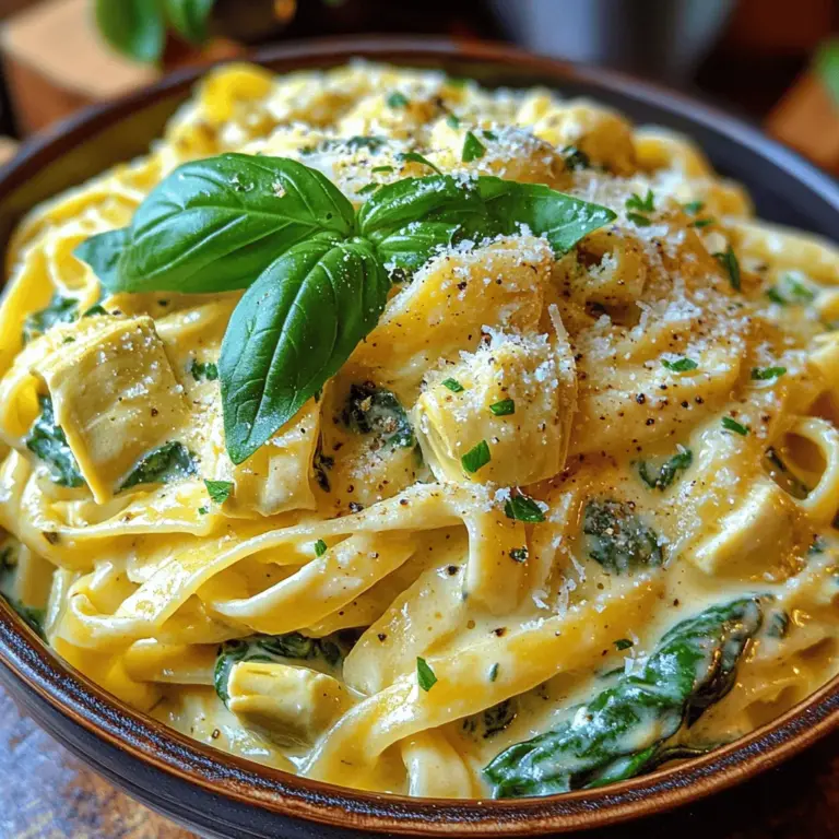 In the realm of comfort food, creamy pasta dishes reign supreme, providing a warm hug on a plate. One standout recipe that has captured the hearts of many is Creamy Spinach Artichoke Pasta. This delightful dish merges the richness of a creamy sauce with the vibrant flavors of spinach and artichokes, creating a meal that is not only satisfying but also packed with nutritious ingredients. Whether you’re preparing a weeknight dinner or hosting a gathering, this pasta dish is sure to impress both family and friends.