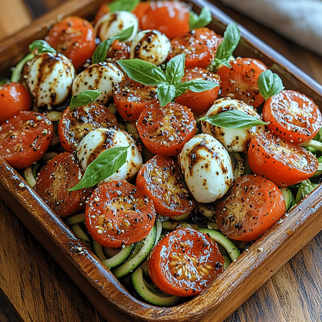 Explore the vibrant flavors of summer with our Zesty Caprese Zoodle Delight. This innovative recipe transforms the traditional elements of Caprese salad into a light and refreshing dish that is both visually appealing and bursting with flavor. By substituting conventional pasta with zoodles—zucchini noodles—this dish not only caters to health-conscious eaters but also showcases the versatility of fresh produce in a creative way. Whether you're looking for a quick lunch or a delightful side dish to accompany your dinner, this recipe is packed with fresh ingredients and delightful textures that will make your taste buds dance.