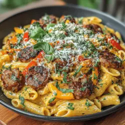 When it comes to weeknight dinners, few meals can compete with the comforting embrace of a creamy sausage and pepper pasta skillet. This dish not only delivers a punch of flavor but also provides a satisfying and hearty meal that can be whipped up in no time. Ideal for busy families or anyone looking to enjoy a quick yet delicious meal, this recipe combines the robust flavors of Italian sausage, vibrant bell peppers, and a luxuriously creamy sauce. The result is a dish that is both simple to prepare and deeply satisfying.