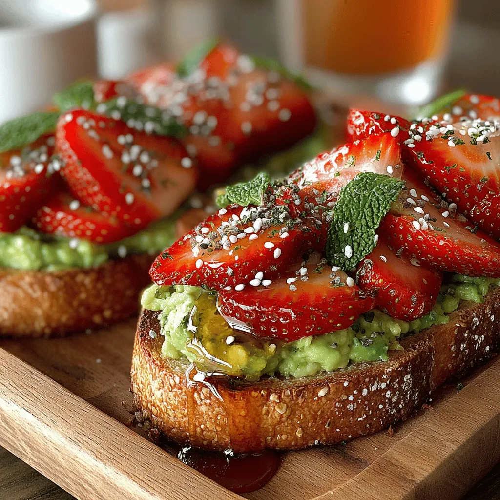 Avocado toast has swiftly risen to become one of the most beloved breakfast and brunch staples in the culinary world. This trendy dish is not only visually appealing but also packed with nutrients, making it a popular choice among health enthusiasts and casual eaters alike. The simple combination of mashed avocado atop a slice of toasted bread offers a creamy texture and a wealth of health benefits. However, to elevate this already delightful dish, we introduce the vibrant and luscious strawberry, creating what we call Strawberry Avocado Toast Delight.