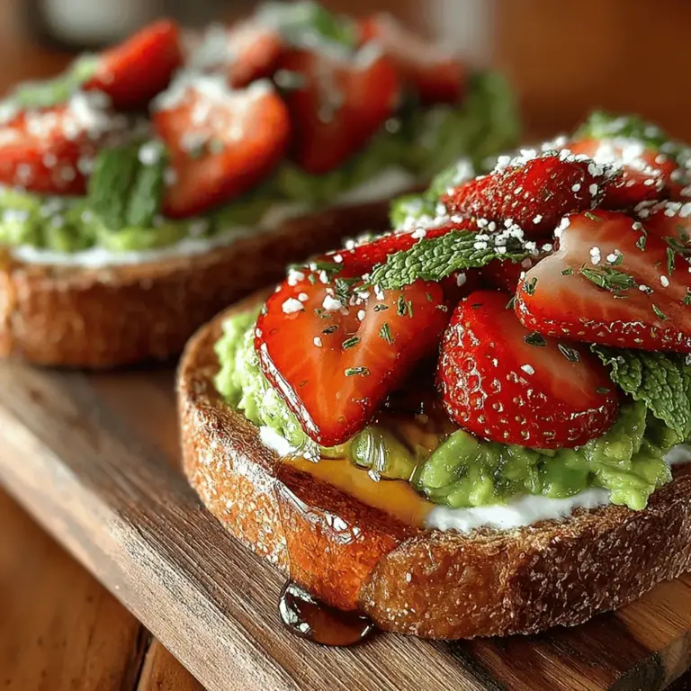 Avocado toast has swiftly risen to become one of the most beloved breakfast and brunch staples in the culinary world. This trendy dish is not only visually appealing but also packed with nutrients, making it a popular choice among health enthusiasts and casual eaters alike. The simple combination of mashed avocado atop a slice of toasted bread offers a creamy texture and a wealth of health benefits. However, to elevate this already delightful dish, we introduce the vibrant and luscious strawberry, creating what we call Strawberry Avocado Toast Delight.