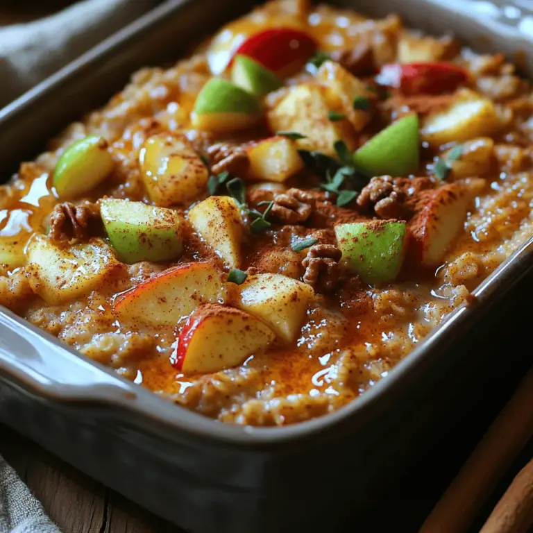 As the first rays of sunlight peek through the window and the chill of the morning air fills your home, there's nothing quite like the comforting aroma of baked cinnamon apple oatmeal wafting through the kitchen. This recipe is a delightful fusion of wholesome ingredients that not only tantalizes your taste buds but also warms your soul, making it an ideal choice for a cozy breakfast. Whether you're seeking a nutritious start to your day or a heartwarming dish to share with loved ones, this baked oatmeal recipe fits the bill perfectly.