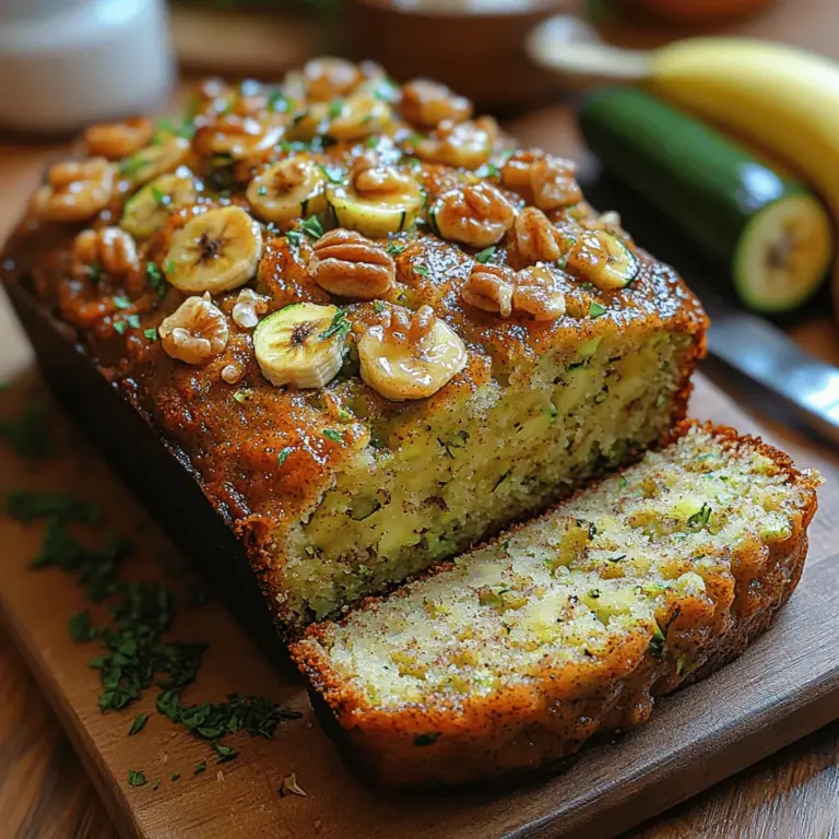 If you are searching for a unique and nutritious alternative to traditional banana bread, look no further than the Zesty Zucchini Banana Delight. This delightful recipe combines two powerhouse ingredients—zucchini and bananas—offering a healthful twist that not only pleases the palate but also caters to various dietary preferences. With its moist texture and lovely sweetness, this dish is perfect for a range of occasions, from a delectable breakfast option to a satisfying snack throughout the day.