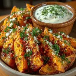 In recent years, sweet potatoes have surged in popularity among health-conscious eaters, food enthusiasts, and home cooks alike. Known for their vibrant orange hue and sweet, earthy flavor, these nutritious tubers have become a staple in many kitchens. The versatility of sweet potatoes not only allows them to shine in savory dishes but also makes them an excellent vehicle for a variety of flavors. One delicious preparation that embraces this versatility is Sweet & Savory Sweet Potato Wedges paired with a creamy ranch dip. This dish beautifully marries the sweetness of roasted sweet potatoes with a hint of savory spices, creating a delightful taste experience.