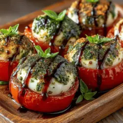 To achieve the perfect mozzarella-pesto blend for your Mini Mozzarella Pesto Stuffed Tomatoes, start with high-quality ingredients. Choose fresh, creamy mozzarella balls (bocconcini) and a vibrant pesto made from fresh basil, garlic, pine nuts, Parmesan cheese, and olive oil. Here’s how to mix your filling effectively:
