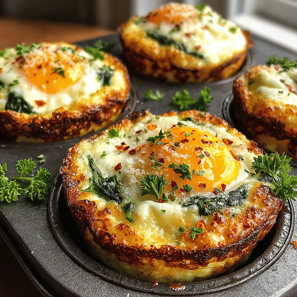 Cheesy Baked Egg and Spinach Nests are not just a delightful dish; they are a versatile meal that seamlessly fits into any part of your day. Whether you’re looking for a hearty breakfast to kick-start your morning, a light yet satisfying brunch to enjoy with friends, or a quick dinner option that doesn’t skimp on flavor, these nests have you covered. This recipe is all about combining the simplicity of eggs with the nutritious power of fresh spinach, creating a dish that’s as wholesome as it is delicious.