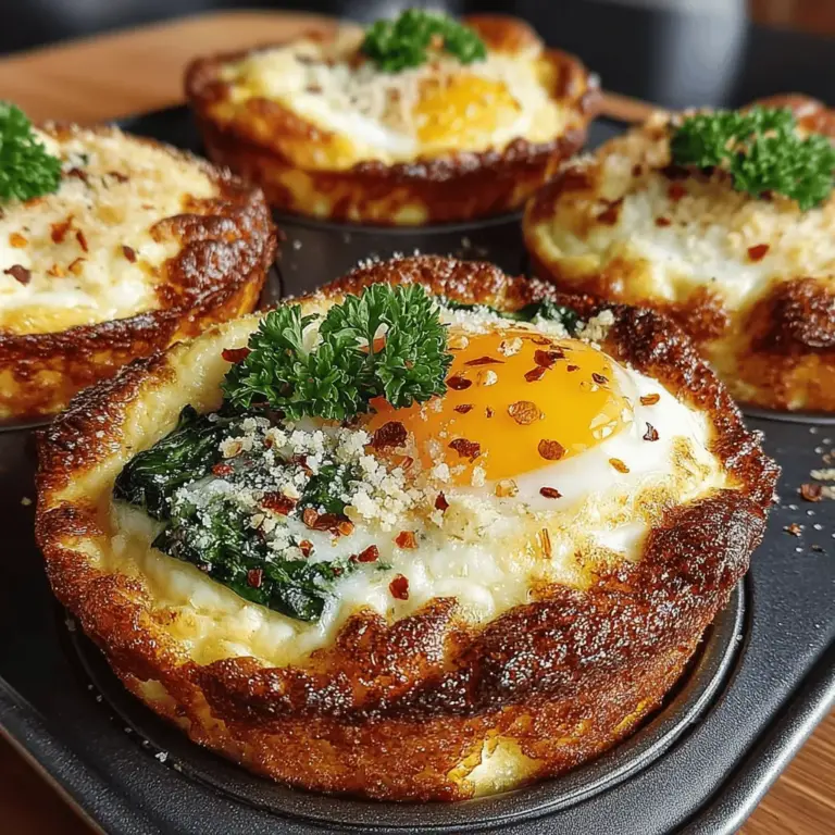 Cheesy Baked Egg and Spinach Nests are not just a delightful dish; they are a versatile meal that seamlessly fits into any part of your day. Whether you’re looking for a hearty breakfast to kick-start your morning, a light yet satisfying brunch to enjoy with friends, or a quick dinner option that doesn’t skimp on flavor, these nests have you covered. This recipe is all about combining the simplicity of eggs with the nutritious power of fresh spinach, creating a dish that’s as wholesome as it is delicious.