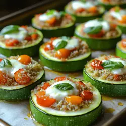 In the realm of healthy eating, many of us grapple with the challenge of incorporating more vegetables into our daily meals. Creative solutions are key, and one such solution is the delectable Mini Quinoa Stuffed Zucchini Rings. This recipe is not just about flavor; it embodies a perfect balance between taste and nutrition. Zucchini, a versatile vegetable, serves as the ideal vessel for a hearty stuffing, while quinoa adds a satisfying dose of plant-based protein. Whether you’re preparing a light appetizer, a vibrant side dish, or a wholesome main course, these stuffed zucchini rings are sure to impress family and friends alike.
