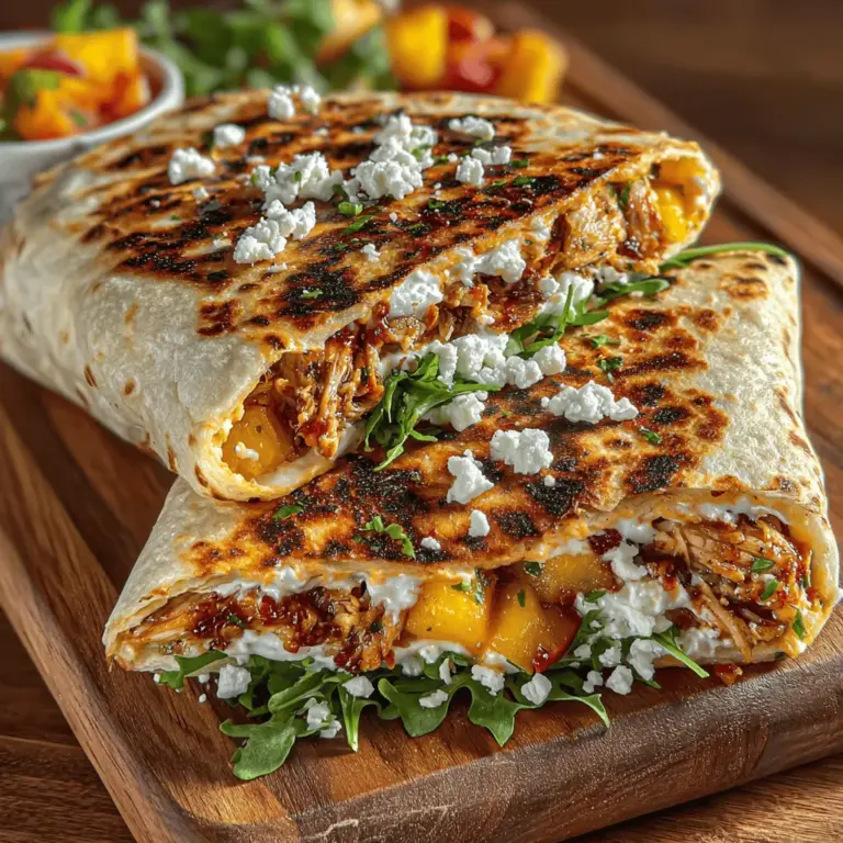 In the world of culinary delights, the balance between sweet and spicy can create a burst of flavors that tantalizes the taste buds. The Sweet and Spicy Peach Wraps embody this perfect harmony, combining juicy peaches, succulent chicken, and a creamy sriracha sauce that delights the senses. This recipe is not only easy to prepare but also offers a refreshing twist on traditional wraps, making it a fantastic choice for lunch, dinner, or even a flavorful snack. With their vibrant colors and enticing aroma, these wraps are sure to impress at any gathering or serve as a satisfying meal at home.