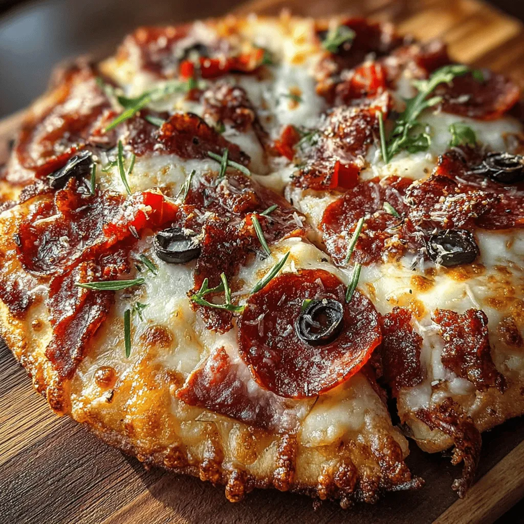 In the world of gastronomy, the charm of pizza is undeniable. It's a dish that beckons food lovers from all walks of life, offering a canvas for creativity and flavor. Among the myriad of variations, the Savory Charcuterie Pizza Delight stands out as a unique fusion of traditional Italian pizza and the sophisticated elements of charcuterie. Imagine the crispy, golden crust adorned with an array of cured meats, artisanal cheeses, and vibrant accompaniments, all mingling to create a delightful explosion of flavors. This pizza is not just a meal; it is an experience that transports the palate to a realm where comfort food meets gourmet artistry.