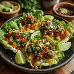 Spicy Baked Chicken Lettuce Wraps