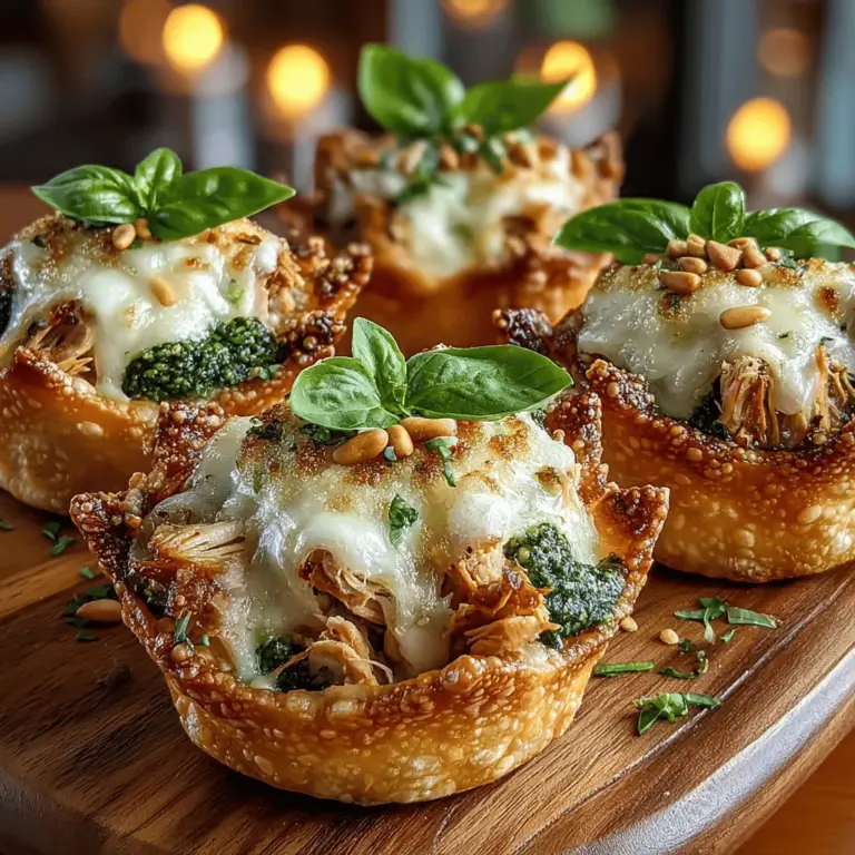 When it comes to versatile appetizers that are sure to impress, Mini Chicken Pesto Wonton Cups stand out as a delightful choice. These bite-sized treats combine the savory goodness of seasoned chicken, the aromatic freshness of basil, and the creamy richness of cheese, making them a favorite for gatherings, parties, or even quiet nights at home. Their appeal lies not only in their flavor profile but also in their convenient portion size, allowing guests to indulge without overindulging.