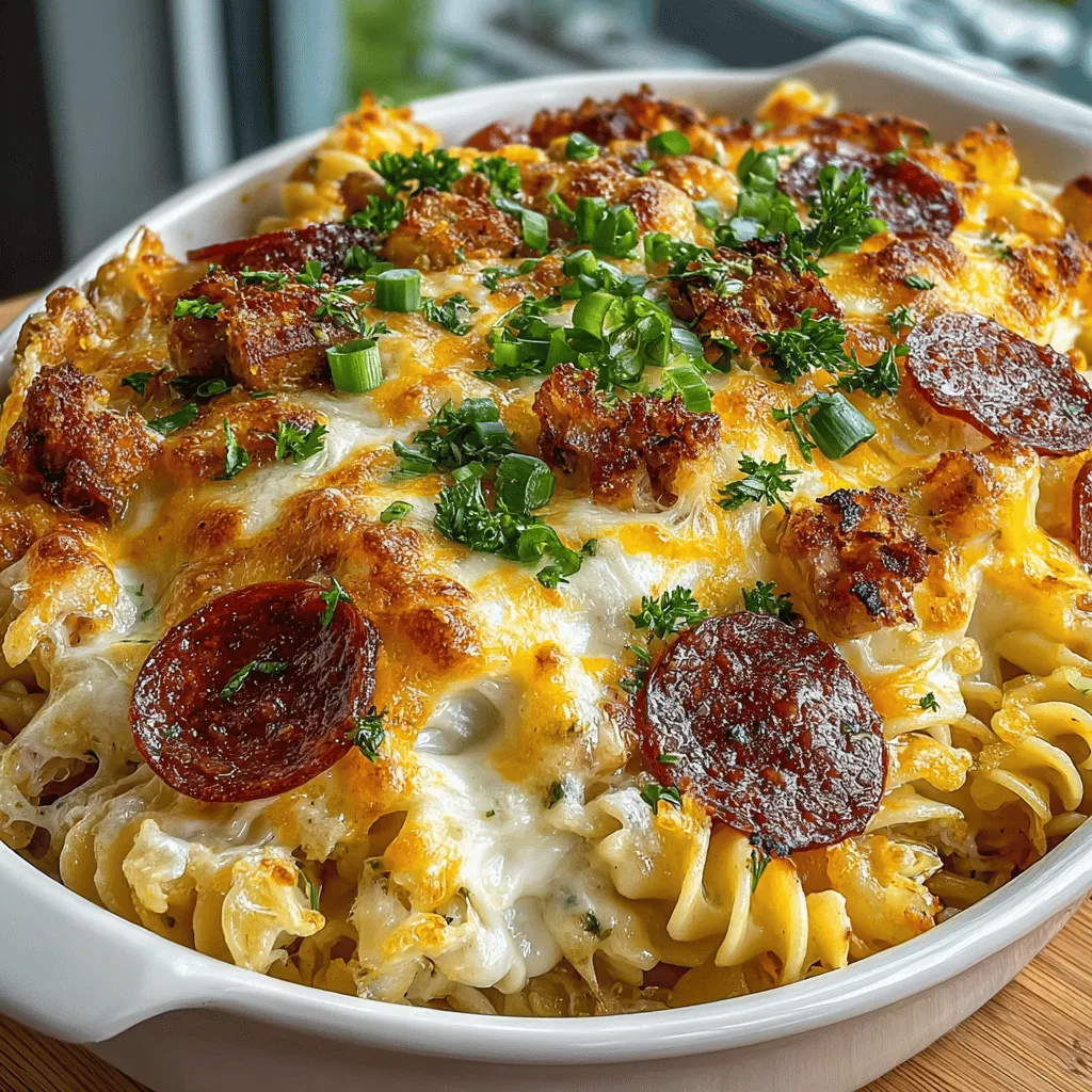 There’s something undeniably comforting about a warm, cheesy casserole that brings together a medley of flavors and textures. The <strong>Cheesy Charcuterie Casserole</strong> is a delightful fusion of traditional charcuterie board elements, making it a standout dish for any occasion. This recipe not only satisfies your cravings for rich and savory flavors but also showcases the versatility of ingredients typically found on a charcuterie platter.” /></p>
</p>
<h2>Incorporating the Meats and Cheese: Ensuring Even Distribution</h2>
</p>
<p>Once your pasta is properly cooked and drained, it’s time to incorporate the key ingredients that will truly make this casserole shine: the meats and cheese. Begin by adding your chosen cured meats—such as salami, prosciutto, and pepperoni—into the mixing bowl with the pasta. Gently fold these ingredients together, ensuring that each piece of meat is evenly distributed throughout the pasta.</p>
</p>
<p>Next, introduce the selection of cheeses, which might include a mix of sharp cheddar, creamy mozzarella, and tangy gouda. The combination of flavors will create a rich and savory profile. As you fold the cheese into the mixture, be mindful not to over-stir; you want to maintain the integrity of the cheese while ensuring it melts evenly during baking.</p>
</p>
<h2>Folding in the Pasta: Techniques for a Well-Coated Dish</h2>
</p>
<p>After your meats and cheeses are well combined, it’s time to incorporate the pasta into the mixture. Use a large spatula or wooden spoon to gently fold the pasta into the cheese and meat blend. The goal is to create a uniform mixture where every bite of pasta is coated in the cheesy goodness, allowing all the flavors to meld together.</p>
</p>
<p>To achieve this, use a motion that lifts and turns the mixture rather than stirring vigorously, which could break the pasta or make the cheese clump. This gentle folding technique will ensure that each piece of pasta is enveloped in the creamy sauce, creating a harmonious dish.</p>
</p>
<h2>Transferring to the Casserole Dish: Tips for Even Spreading</h2>
</p>
<p>Once everything is combined to your satisfaction, the next step is to transfer the mixture to a greased casserole dish. Use a spatula to scoop out the cheesy pasta mixture and place it into the dish. Start by spreading the mixture evenly across the bottom and then work your way up the sides.</p>
</p>
<p>For an even layer, press down lightly on the mixture as you spread it out. This will help eliminate any air pockets and ensure that the casserole cooks uniformly. Once the entire mixture is in the dish, give it a final gentle press to compact the ingredients, which will help create a cohesive casserole.</p>
</p>
<h2>Topping with Cheese: The Final Layer of Gooey Goodness</h2>
</p>
<p>Now comes one of the most exciting steps: topping your casserole with additional cheese! Generously sprinkle a mixture of shredded mozzarella and parmesan cheese over the top of the casserole. This will create an irresistible golden crust as it bakes, adding texture and flavor.</p>
</p>
<p>For an extra touch, consider sprinkling some dried herbs—like oregano or thyme—over the cheese for added flavor. This not only enhances the taste but also adds a beautiful color contrast that makes the dish visually appealing.</p>
</p>
<h2>Baking Process: Understanding the Importance of Time and Temperature</h2>
</p>
<p>Preheat your oven to 375°F (190°C) while you prepare the casserole. Baking is a crucial step in bringing all the flavors together and achieving that perfect cheese pull. Cover the casserole dish with aluminum foil to prevent the cheese from browning too quickly and to allow the casserole to heat through evenly.</p>
</p>
<p>Bake the casserole for about 25 minutes, then remove the foil and continue baking for an additional 15 minutes or until the cheese is bubbly and golden brown. Keep an eye on it towards the end to prevent over-browning. The combination of time and temperature is essential for achieving a warm, gooey center and a crispy top.</p>
</p>
<h2>Garnishing and Serving: Enhancing Presentation and Taste</h2>
</p>
<p>Once your casserole is perfectly baked, remove it from the oven and let it sit for about 10 minutes before serving. This resting time allows the casserole to set, making it easier to cut and serve.</p>
</p>
<p>For a finishing touch, consider garnishing with freshly chopped parsley or chives. This not only adds a pop of color but also a fresh flavor that complements the richness of the casserole. Serve in generous portions alongside your favorite sides, and watch as your family and friends delight in this hearty dish.</p>
</p>
<h2>Flavor Profile and Texture Experience</h2>
</p>
<p>The Cheesy Charcuterie Casserole is a symphony of flavors that blends the richness of the cheeses with the savory notes of the meats. Each bite offers an explosion of cheesy goodness, enhanced by the umami of the cured meats.</p>
</p>
<p>The creamy texture of the cheese sauce envelops the pasta, creating a delightful contrast with the crispy, golden cheese topping. The addition of smoked paprika introduces a subtle depth that elevates the dish beyond a typical cheesy casserole, providing a warm, smoky undertone that lingers on the palate.</p>
</p>
<h2>Serving Suggestions and Pairings</h2>
</p>
<p>This versatile casserole is perfect for various occasions. Whether you’re hosting a family dinner, attending a potluck, or simply enjoying a cozy night at home, the Cheesy Charcuterie Casserole is sure to impress.</p>
</p>
<p>Pair it with a light, refreshing salad to balance the richness of the casserole. A simple arugula salad dressed with lemon vinaigrette complements the dish beautifully. You might also consider serving with garlic bread for an indulgent side.</p>
</p>
<p>For beverage pairings, a medium-bodied red wine, such as a Merlot or Chianti, enhances the flavors of the meats and cheeses. If you prefer non-alcoholic options, consider a sparkling apple cider or a refreshing iced tea with lemon to cleanse the palate.</p>
</p>
<h2>Nutritional Insights</h2>
</p>
<p>In terms of nutritional value, this casserole offers a balanced mix of macronutrients. Each serving contains a healthy dose of protein from the meats and cheese, alongside carbohydrates from the pasta.</p>
</p>
<p>To make this dish slightly healthier, consider using whole grain pasta for added fiber or swapping out some of the heavier cheeses with lighter options, such as part-skim mozzarella. You could also add in some vegetables, such as spinach or bell peppers, to increase the nutritional content without sacrificing flavor.</p>
</p>
<h2>Conclusion</h2>
</p>
<p>The Cheesy Charcuterie Casserole is more than just a meal; it’s an experience that brings comfort and joy to the table. Its combination of rich flavors, creamy textures, and the delightful crunch of baked cheese makes it an irresistible dish for any gathering.</p>
</p>
<p>This recipe demonstrates the joy of cooking and sharing meals with loved ones, highlighting how food can bring people together. So gather your ingredients, preheat your oven, and prepare to indulge in a casserole that will become a favorite in your household. Whether it’s a cozy family dinner or a festive gathering, this cheesy delight is sure to earn a spot in your recipe rotation. Enjoy the taste, savor the moments, and share the love!</p>
</div>
