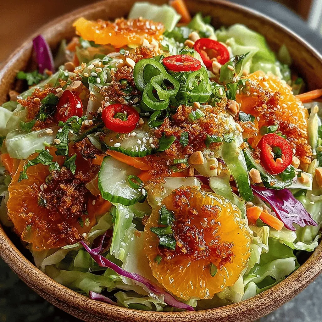 The Crunchy Asian Cabbage Peanut Salad is a vibrant and refreshing dish that captures the essence of fresh ingredients and bold flavors. This salad is not just a feast for the eyes, with its colorful array of vegetables, but it also offers a delightful combination of textures—from the crisp crunch of the cabbage to the satisfying crunch of roasted peanuts. Ideal as a side dish or a light main meal, this salad is perfect for any occasion, whether you're hosting a summer barbecue or looking for a nutritious lunch option.