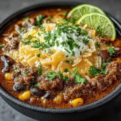 There’s something inherently soothing about a bowl of soup. It’s a dish that warms the soul, inviting you to relax and indulge in its rich, layered flavors. As the weather cools and the days grow shorter, soup becomes the go-to comfort food for many. Among the myriad of soup recipes, the Cheesy Chili Tortilla Soup stands out as a delightful fusion of flavors and textures that promises to satisfy both the palate and the heart. It’s a dish that combines the richness of cheese, the warmth of chili, and the satisfying crunch of tortilla strips, making it a perfect centerpiece for family dinners or gatherings with friends.