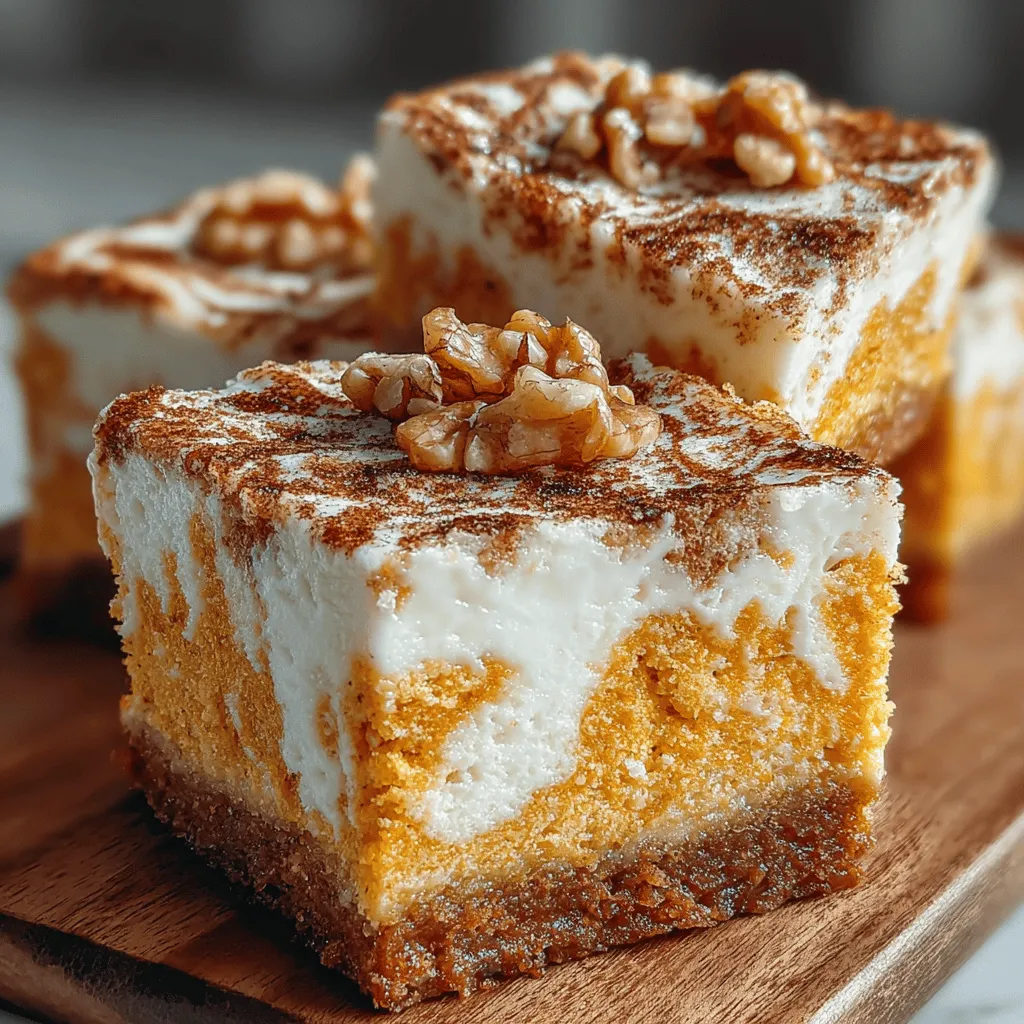 To create the perfect Pumpkin Yogurt Swirl Bars, start with the wet ingredients. In a large mixing bowl, combine the pumpkin puree, Greek yogurt, eggs, maple syrup, and vanilla extract. When mixing these components, ensure they are well-blended for a harmonious batter.