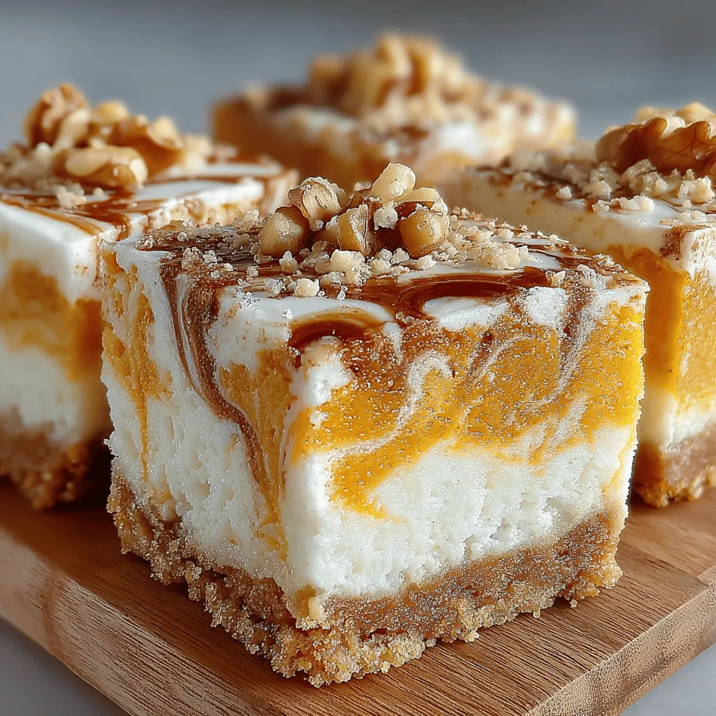 To create the perfect Pumpkin Yogurt Swirl Bars, start with the wet ingredients. In a large mixing bowl, combine the pumpkin puree, Greek yogurt, eggs, maple syrup, and vanilla extract. When mixing these components, ensure they are well-blended for a harmonious batter.