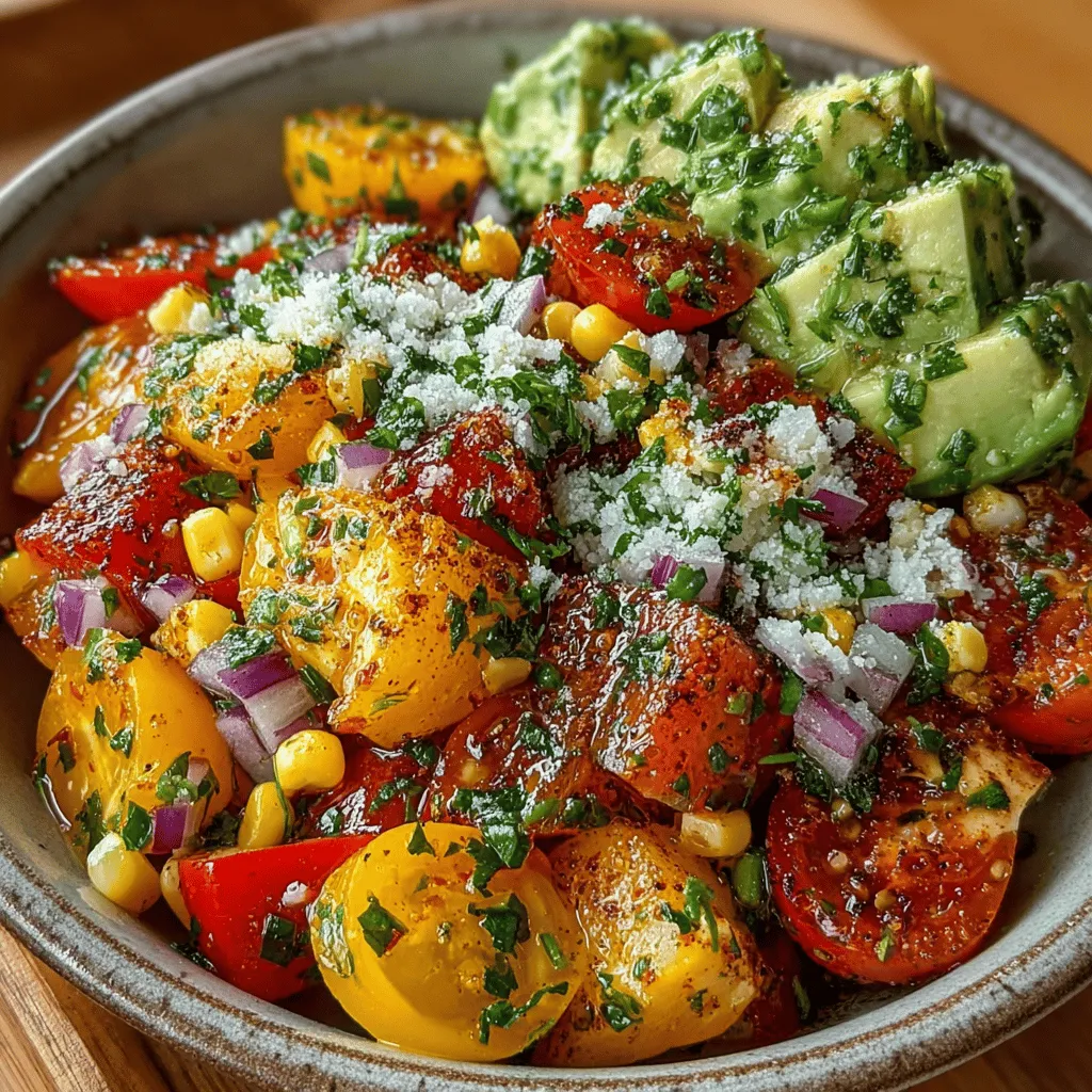 Embrace the vibrant flavors of summer with our delectable Summer Bliss Salad: Fresh Tomato & Corn Delight. This salad is a true celebration of the season, bursting with the freshness of ripe tomatoes, sweet corn, and aromatic basil. Not only is it visually stunning, but it also packs a nutritional punch, making it perfect as a side dish or a light meal. The essence of summer shines through in every bite, and the best part is that this recipe is simple enough for anyone to prepare in their kitchen.